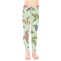 Berries Flowers Pattern Print Kids  Leggings