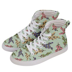 Berries Flowers Pattern Print Women s Hi-top Skate Sneakers