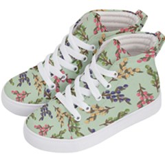 Berries Flowers Pattern Print Kids  Hi-top Skate Sneakers