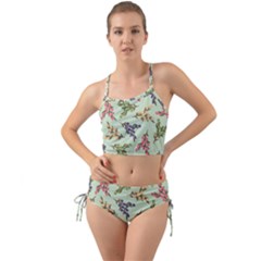 Berries Flowers Pattern Print Mini Tank Bikini Set