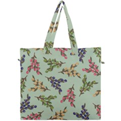 Berries Flowers Pattern Print Canvas Travel Bag by Maspions