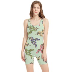 Berries Flowers Pattern Print Women s Wrestling Singlet