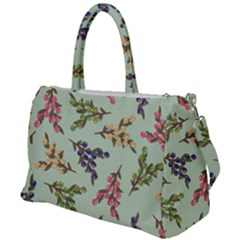 Berries Flowers Pattern Print Duffel Travel Bag by Maspions