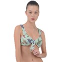 Berries Flowers Pattern Print Front Tie Bikini Top View1