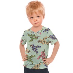 Berries Flowers Pattern Print Kids  Sports T-shirt