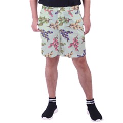 Berries Flowers Pattern Print Men s Pocket Shorts