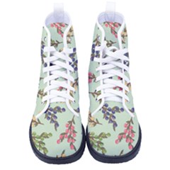 Berries Flowers Pattern Print Kid s High-top Canvas Sneakers by Maspions