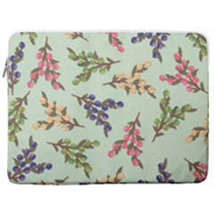 Berries Flowers Pattern Print 17  Vertical Laptop Sleeve Case With Pocket