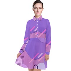 Colorful Labstract Wallpaper Theme Long Sleeve Chiffon Shirt Dress by Apen