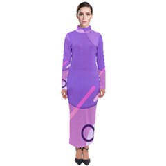 Colorful Labstract Wallpaper Theme Turtleneck Maxi Dress by Apen