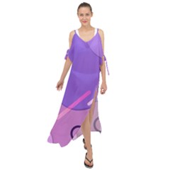 Colorful Labstract Wallpaper Theme Maxi Chiffon Cover Up Dress by Apen