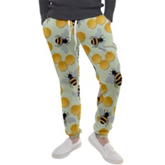 Bees Pattern Honey Bee Bug Honeycomb Honey Beehive Men s Jogger Sweatpants by Bedest