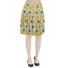 Bees Pattern Honey Bee Bug Honeycomb Honey Beehive Pleated Skirt by Bedest