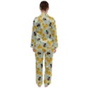 Bees Pattern Honey Bee Bug Honeycomb Honey Beehive Women s Long Sleeve Satin Pajamas Set	 View2