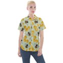 Bees Pattern Honey Bee Bug Honeycomb Honey Beehive Women s Short Sleeve Pocket Shirt View1