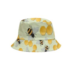 Bees Pattern Honey Bee Bug Honeycomb Honey Beehive Bucket Hat (kids) by Bedest