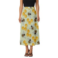 Bees Pattern Honey Bee Bug Honeycomb Honey Beehive Classic Midi Chiffon Skirt by Bedest