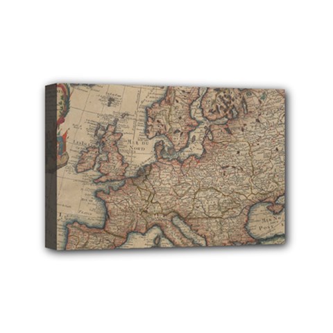 Old Vintage Classic Map Of Europe Mini Canvas 6  X 4  (stretched) by Paksenen