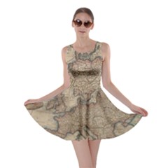 Old Vintage Classic Map Of Europe Skater Dress by Paksenen