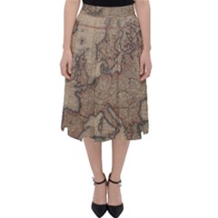 Old Vintage Classic Map Of Europe Classic Midi Skirt