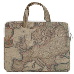 Old Vintage Classic Map Of Europe Macbook Pro 15  Double Pocket Laptop Bag  by Paksenen