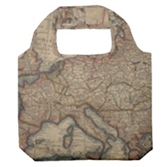 Old Vintage Classic Map Of Europe Premium Foldable Grocery Recycle Bag by Paksenen