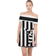 Stripes Geometric Pattern Digital Art Art Abstract Abstract Art Off Shoulder Chiffon Dress by Proyonanggan