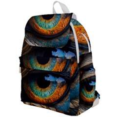 Eye Bird Feathers Vibrant Top Flap Backpack by Hannah976