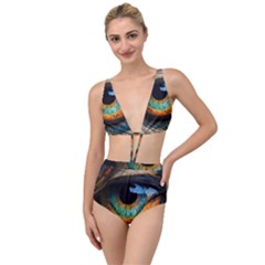 Eye Bird Feathers Vibrant Tied Up Two Piece Swimsuit by Hannah976