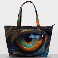 Eye Bird Feathers Vibrant Back Pocket Shoulder Bag  by Hannah976