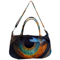 Eye Bird Feathers Vibrant Removable Strap Handbag by Hannah976