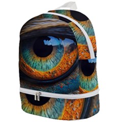 Eye Bird Feathers Vibrant Zip Bottom Backpack by Hannah976