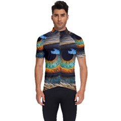 Eye Bird Feathers Vibrant Men s Short Sleeve Cycling Jersey by Hannah976