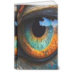 Eye Bird Feathers Vibrant 8  X 10  Hardcover Notebook by Hannah976