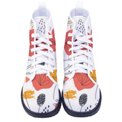 Floral Leaf Men s High-top Canvas Sneakers by Ndabl3x