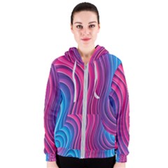 Spiral Swirl Pattern Light Circle Women s Zipper Hoodie by Ndabl3x