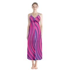 Spiral Swirl Pattern Light Circle Button Up Chiffon Maxi Dress by Ndabl3x