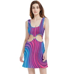 Spiral Swirl Pattern Light Circle Velour Cutout Dress by Ndabl3x