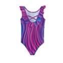 Spiral Swirl Pattern Light Circle Kids  Frill Swimsuit View2