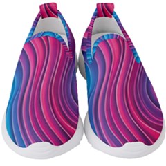 Spiral Swirl Pattern Light Circle Kids  Slip On Sneakers by Ndabl3x