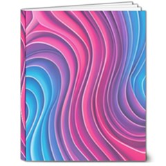 Spiral Swirl Pattern Light Circle 8  X 10  Softcover Notebook by Ndabl3x