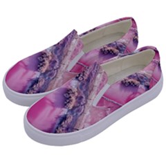 Texture Pink Pattern Paper Grunge Kids  Canvas Slip Ons by Ndabl3x