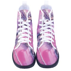 Texture Pink Pattern Paper Grunge Kid s High-top Canvas Sneakers by Ndabl3x