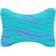 Wave Stripe Pattern Design Aqua Seat Head Rest Cushion by Ndabl3x