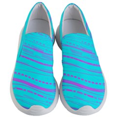 Wave Stripe Pattern Design Aqua Women s Lightweight Slip Ons by Ndabl3x