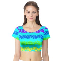 Abstract Design Pattern Short Sleeve Crop Top by Ndabl3x