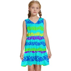 Abstract Design Pattern Kids  Sleeveless Tiered Mini Dress by Ndabl3x