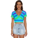 Abstract Design Pattern V-Neck Crop Top View1