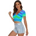 Abstract Design Pattern V-Neck Crop Top View2