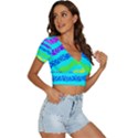 Abstract Design Pattern V-Neck Crop Top View3